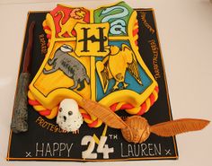 Yes, this is a Hogwarts crest cake. And I'm sure it will go well with those Hogwarts house cookies I showed earlier.