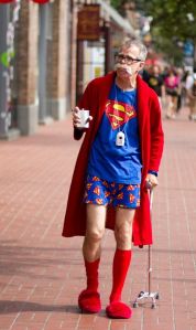 That's retired Superman all right. He just confines himself to convention appearances nowadays. But he shows up in his underwear.