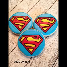 Well, these are Superman sugar cookies. But these also have blue icing on them unlike the other ones.