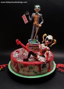 This one features Harley Quinn and the Joker who have their fans. However, not sure why anyone in their right mind would get a cake like this.
