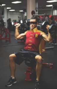 This was Joe Gordon Levitt dressed as Robin. He was in The Dark Knight Rises as a cop at the time. 