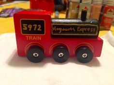 Yes, this is a wooden rendition of the Hogwarts Express. And yes, it's quite delightful if you ask me.