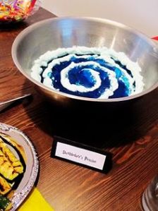 In Harry Potter, the pensieve is a pool where wizards put their memories in. And it's to draw them out to retrieve them.