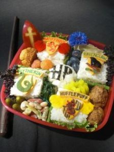 This one even has rice squares from all 4 houses. If these were sandwiches, Slytherin's would have guacamole.