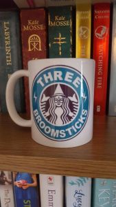 Funny, this Three Broomsticks logo looks very similar to the Starbucks one. Wonder why that is.