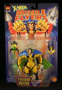 From The Robot's Voice: "Apparently, in the future, Wolverine will dress like a giant, muscular bat, put on a scary mask and fly through the night on green, feathery wings to terrify evil-doers. So… Future Wolverine is Batman?"