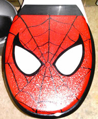 Yes, this is a Spider Man toilet seat. It's ridiculous like anything. But I had to include it on this post.