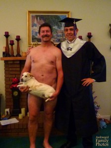 At least for this dad who just can't resist embarrassing his son one last time. Yes, that will do it.