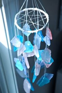 I think these crystals are fake and were bought at some craft store. Still, like how they shine and how they go well with this chime so well.
