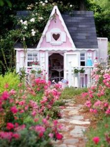 This one even has a heart on the roof. Yes, it looks like something a little girl might design. Well, if it wasn't a garden shed.