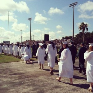 And it seems this girl tripped during "Pomp and Circumstance." Still, this place kind of reminds me of my high school stadium, except the stands are significantly lower.
