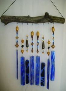 The beads on these strands seem to follow a pattern. And each have a blue rectangle at the end.