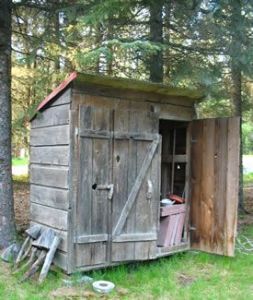 This one looks quite old and is probably just used for tools. Guess there are no plants here.