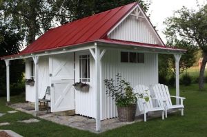 This is made from aluminum that's painted on. When it's sunny, some of these white walls tend to look pink.
