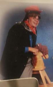 Well, he's on a rocking horse in cowboy attire. Nevertheless, he's bound to inspire nightmares.