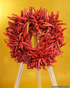 According to Pinterest, this is said to come from Martha Stewart's website. Still, I hope those chili peppers are plastic because real chili peppers should only be used for cooking.
