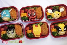 Includes Captain America, Spider Man, Thor, Hulk, Iron Man, and Wolverine. I'm sure each lunch has something different to offer.