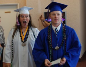 Either that, or the girl doesn't like having her picture taken. That, or she was doing a photo bomb.