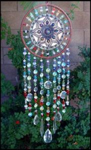 This one has rainbow beads and a lovely design. Wonder how long it took to make this.