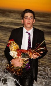 Okay, it's a rooster statue that was probably an heirloom. But to him, it counts. I know he's not right in the head at the moment.