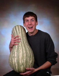 Now that's one of the biggest gourds I've ever seen. And this guy is like, "Prepare to be amazed by my gourd I fed with radioactive fertilizer."