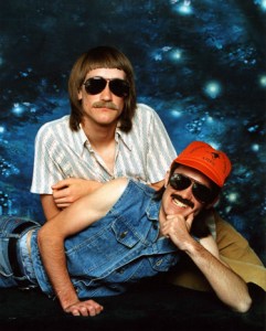 Are these seniors? Because they seem to look like a couple of guys you'd see either at a trailer park or a 1970s porn flick.