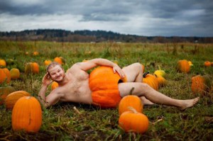 And I sure hope that he's wearing a speedo before he got into that pumpkin. Yeah, I think this might traumatize some kids like Linus Van Pelt. No, you wouldn't want to see the Great Pumpkin like this.