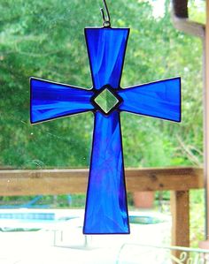 Yes, this is another cross suncatcher. But you have to love that brilliant blue on this one. So lovely.