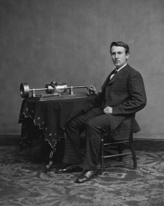 Thomas Edison first gained notice with his phonograph which earned him the nickname, 