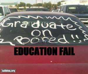 Maybe a bored graduate. However, it should be "graduate on board." Ever heard of homonyms?