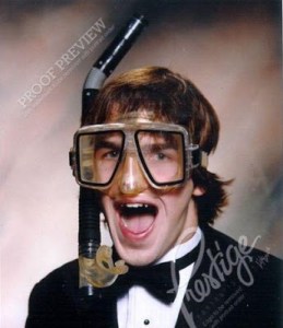 Apparently, he'd rather do it in a tuxedo. And I'm sure it's not appropriate attire underwater as far as I know.