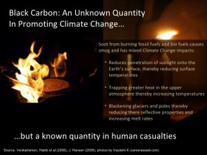 The effects of soot on global warming are unknown. However, the reduction of black carbon has more to do with it being a key contributor to air pollution and detrimental to human health.