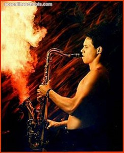 However, it makes you wonder what kind of explosives he put in his saxophone. Because saxes normally don't work that way.