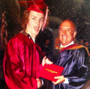 This is especially if you're Carrot Top receiving his diploma from an orange face man. Yes, it's quite a time.