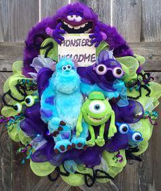 This is from Monsters Inc. a movie where monsters scare kids from their closet doors at night. Because it's their job.