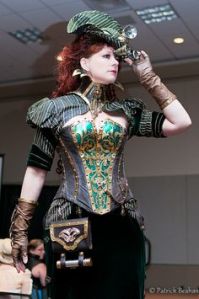 I do think this outfit is very pretty. However, I wonder how comfortable it is. Probably not suffocating as its 19th century equivalent.