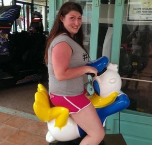 From LOLWOT: "While this ride is likely supposed to be Donald Duck just leaning back and relaxing, when someone sits on him, it looks like he’s getting ready for something quite frisky." Like the awkward look on that woman's face. It's priceless. If you think Donald's dirty in that, you should see him in the Three Caballeros.