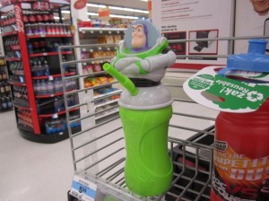 From LOL WOT: "When it comes to this sippy cup, it’s not just the incredibly unfortunate placement of the straw, but it’s also the crossed arms and self-satisfied look on Buzz’s face that makes this such a terrible item." Oh, my God, I guess the merchandise people at Disney didn't think this one through in the least bit.