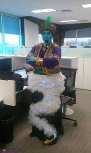 I know Genie wasn't dressed up like that in Aladdin. But I have to admit, this is a really cool costume. This guy definitely deserves to win his Halloween costume contest at work.