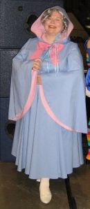 Yes, with flick of her magic wand, she can turn a pumpkin into a coach, mice into horses, and dogs into coachmen. Still, this costume looks easy to make.