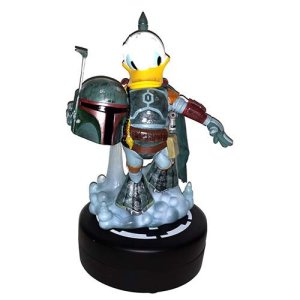 Yes, that's Donald Duck as Boba Fett. Not sure what Fett's fans might think about this. But at least Donald's wearing pants this time.