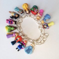 Each figure is made from polymer clay. However, I won't recommend this to kids under 3 years old for obvious reasons.