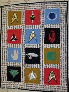 Has a lot of Star Trek icons and symbols here. And the squares are of 4 different colors.