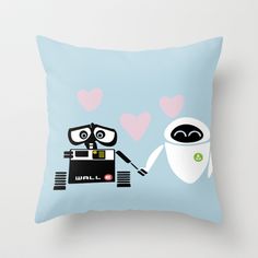 Yes, WALL-E and EVE may be robots. But their story is kind of cute. And so is this pillow.