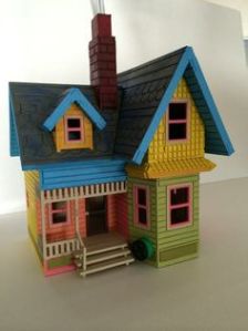 Yes, this was made to look like the house from Up. No, I wouldn't recommend you to put balloons on it because I wouldn't want to risk damage. Love it.