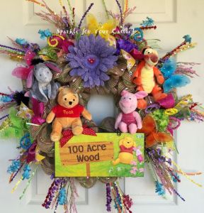 This wreath includes Pooh, Piglet, Tigger, and Eeyore. However, despite that he usually has a key role to play in the cartoons, Rabbit is not included because he's a killjoy.