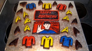 Comes with uniforms, Starfleet insignia, and Spock. And all cookies are covered in icing.