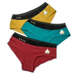 Well, at least in TNG, red doesn't mean expendable. Still, I know what you're thinking. These are ridiculous.