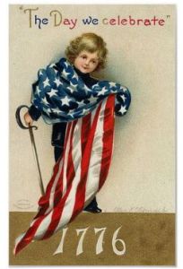 And that kid is holding a sword while being draped with an American flag. Reading his face, he may have an idea about using it which should be of great concern to his parents.