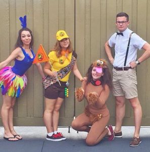 Guess this is a group costume pose. I especially like Kevin's with the bright feathers. So creative.